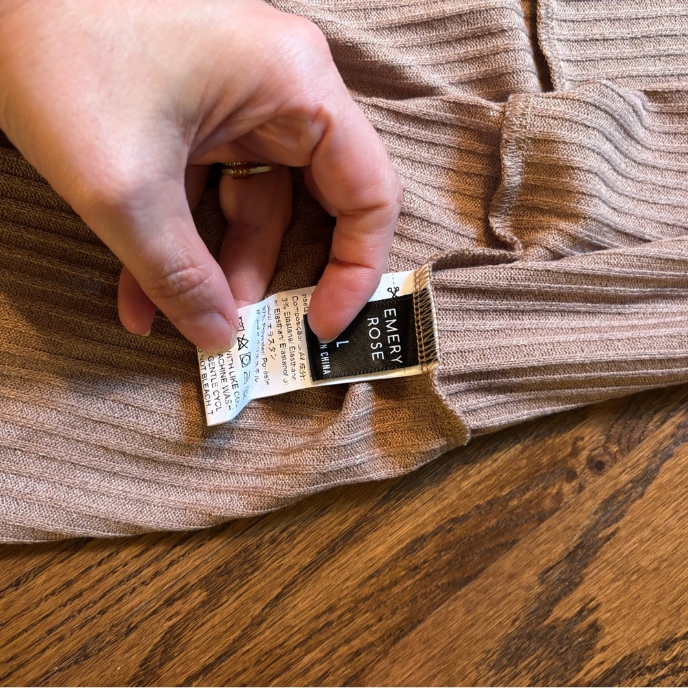 Tan Ribbed Cardigan - Picture 4 of 4
